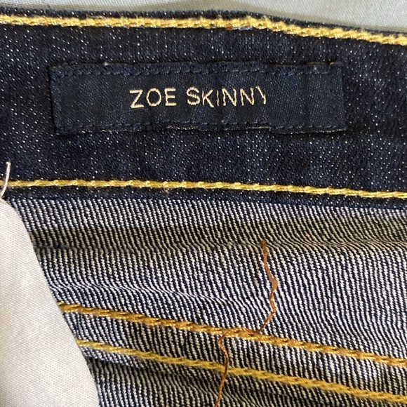 Lucky Brand Zoe Skinny Handcrafted Dark Blue Jeans Size US 14 - Picture 4 of 10